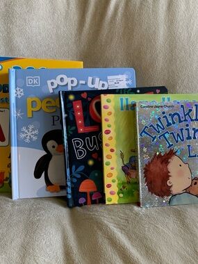 dk active Blue Pop-Up Penguin and Colorful Kids Board Books Set